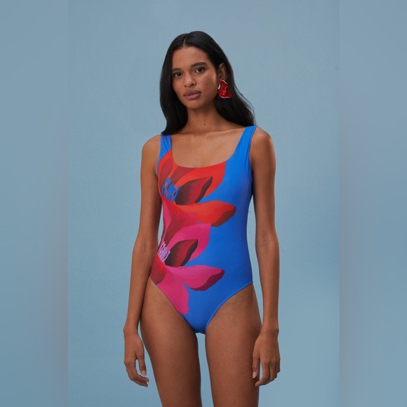 NWT Farm Rio Watercolor Floral One-Piece Swimsuit Xs  $200 - Picture 1 of 6